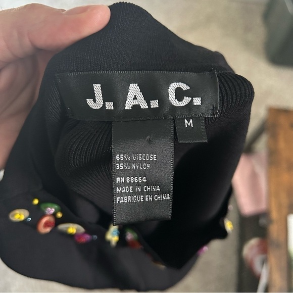 🦋 J.A.C. Vintage 90s Black Button Detail 3/4 Sleeve Blouse Medium - Picture 3 of 6